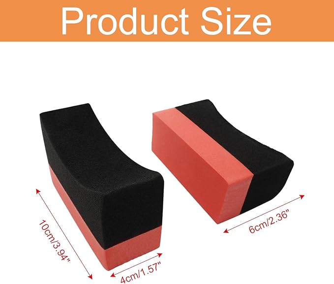 6 Pcs Red Tire Applicator Dressing Shine Sponge Set,Double-Sided Car Tire Dressing Applicator Pads, Color Polishing Sponge for Car Glass, Painted Steel & Porcelain
