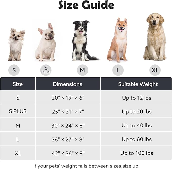 JOEJOY Large Dog Beds Large Sized Dog, Rectangle Washable Orthopedic Pet Bed with Removable Zipper Cover, Cute Soft Calming Puppy Pet Bed with Jacquard Shaggy Plush & Non Skid Bottom