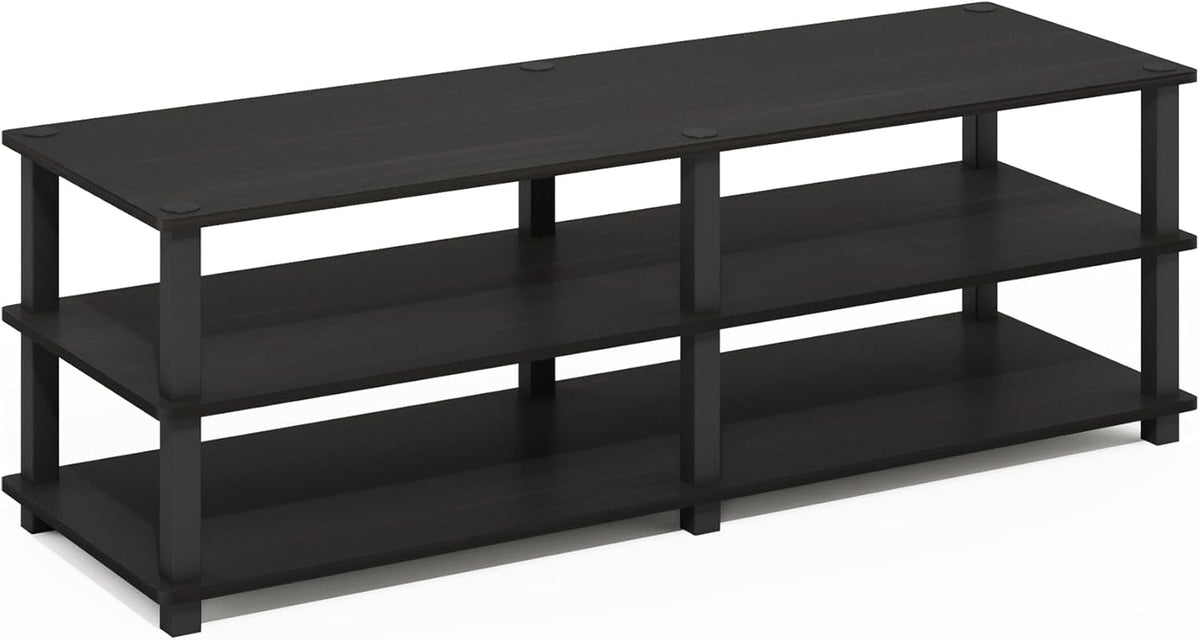 Furinno TURN-S-TUBE Shoe Rack, 3-Tier Shoe Organizer, Shoe Storage Rack with No Tools Assembly, 11.6 x 47.2 x 15.4, for Closet Entryway, Office, Garage, Espresso/Black