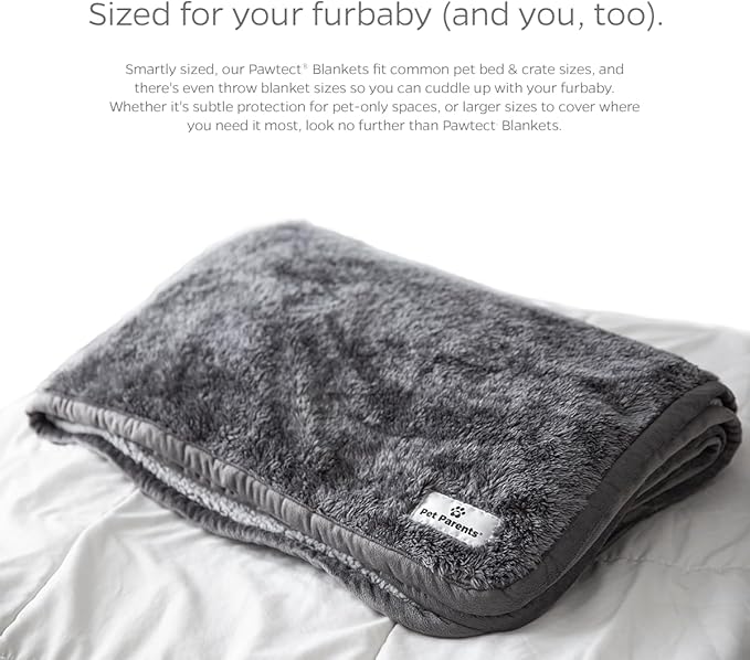 Pet Parents Pawtect Premium Waterproof Cat & Dog Blanket with WickQuick & Sherpup Technology, Puppy & Cat Blanket, Choc 24x32