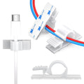 XHF 100pcs Adhesive Cable Wire Clips White, Outdoor Cable Management Wire Organizer Cord Holder for Under Desk, Car, Wall, TV PC Ethernet Cable