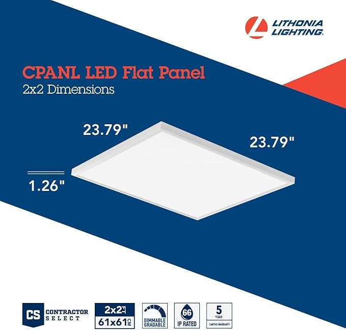 Lithonia Lighting CPANL 2x2 LED Flat Panel Light, 2 ft. x 2 ft. LED Light Panel