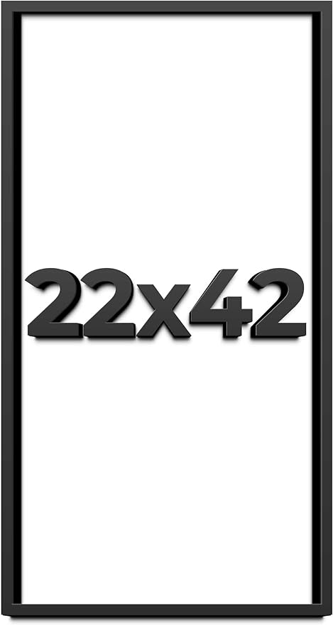 22x42 Shadow Box Frame Black | 1 Inch Deep Solid Wood Shadowbox Display Frame |