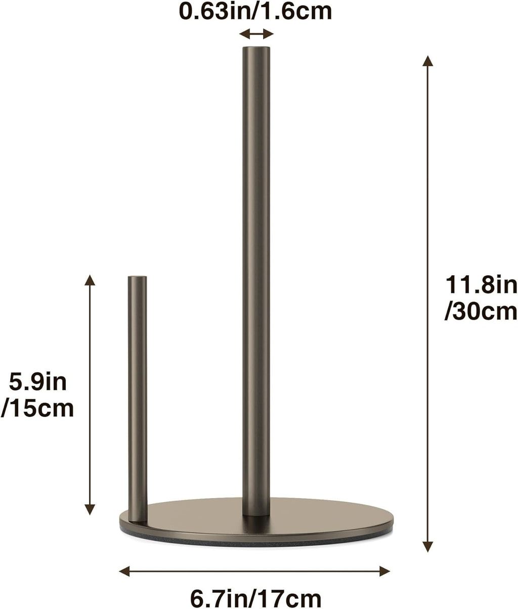 Bronze Kitchen Paper Holder, Oil Rubbed Bronze Paper Towel Holder, Kitchen Roll Organizer, Countertop Roll Dispenser with Weighted Base