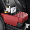Car Center Console Cover for KIA K4 2024–2025,Arm Rest Lid Cushion Protector Multifunctional Armrest Cushion Pad Interior Accessories,Red