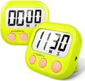 2 Pack Kitchen Timers Loud Ring Digital Timers for Cooking Magnetic Green