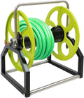 Heavy Duty Garden Hose Reel Cart, 328FT Capacity for 0.55-Inch Hose | Floor Standing Metal Water Hose Reel with Easy-Wind Crank Handle (Hose Not Included)
