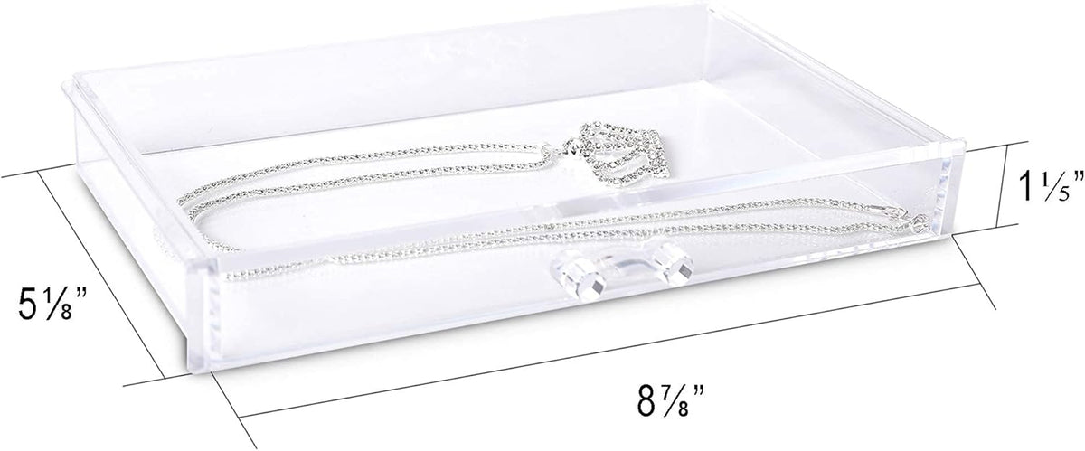 Frebeauty Extra Large Acrylic Jewelry Box for Women 5 Layers Clear Jewelry Organizer Velvet Earring Box with 5 Drawers Rings Display Case Necklaces Holder Tray for Women Girls (Grey)