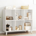 IOTXY Open Cube Low Bookcase - 2-Tier Freestanding Storage Display Cabinet Organizer with Legs for Home Office, 6-Cubes Open Shelf Short Bookshelf, White