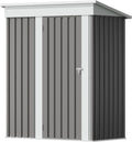 Flamaker 5x3 FT Storage Shed Waterproof Metal Garden Shed with Lockable Door Utility Tool Shed Outdoor Storage for Backyard, Patio and Lawn, Grey