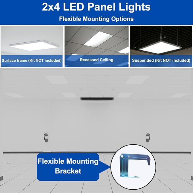2x4 LED Flat Panel Light – LED Panel Flat Ceiling Light, Dimmable Flicker-Free