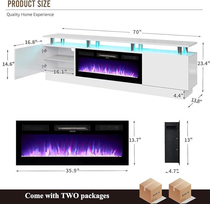 oneinmil Fireplace TV Stand