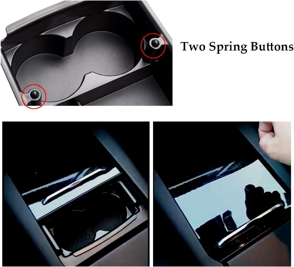 Jaronx Compatible with Tesla Model X/S Center Console Organizer, Armrest Storage Box+Cup Holder, for Tesla Model S/X Accessories 2016 2017 2018 2019 2020 2021