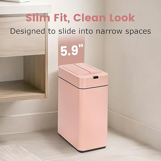 Sensor Trash Can with Butterfly Lid 2.6 Gallon Rectangular Automatic Garbage Can