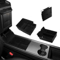 Motrobe 3PCS Tesla Model Y Model 3 Center Console Organizer Tray [Anti-Rattle Flocked] Armrest Hidden Storage Box Model Y 2021-2024 Model 3 2021-2023 Accessories [Not Fit 2024 Model 3 Highland]