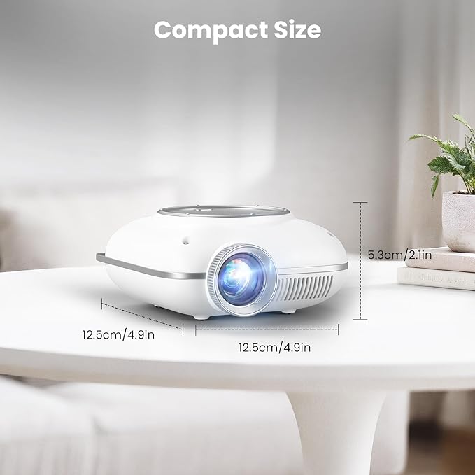 HOMPOW Mini Projector with Two -Way Bluetooth, Portable Projector