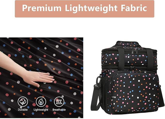 Expandable Insulated Lunch Box, Double Deck Lightweight Large Lunch Bag Tote