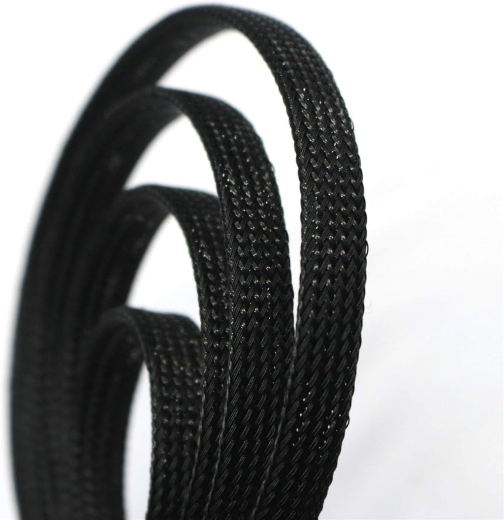 30ft PET Expandable Sleeving Wire Cable Sleeve (2/5", Black)