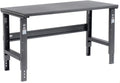 Global Industrial Adjustable Height Workbench C-Channel Leg, 60" W x 30" D, 1-3/4" 12-Gauge Steel Top with Square Edge, 2000 Lbs. Capacity, Black, Industrial Workbench