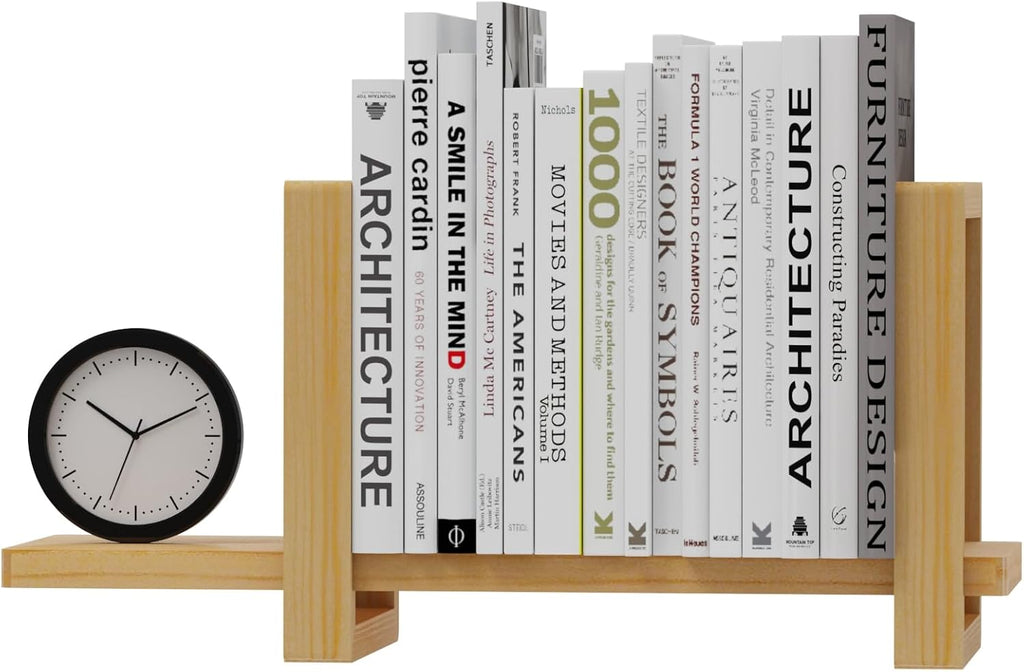 Adjustable Desktop Bookshelf, Retro Tabletop Bookshelf, Desk Shelf for Top of Desk in Living Room, Home, Office, Perfect for Magazine, Books, Cookbooks, No Tools Required to Assemble (Yellow)