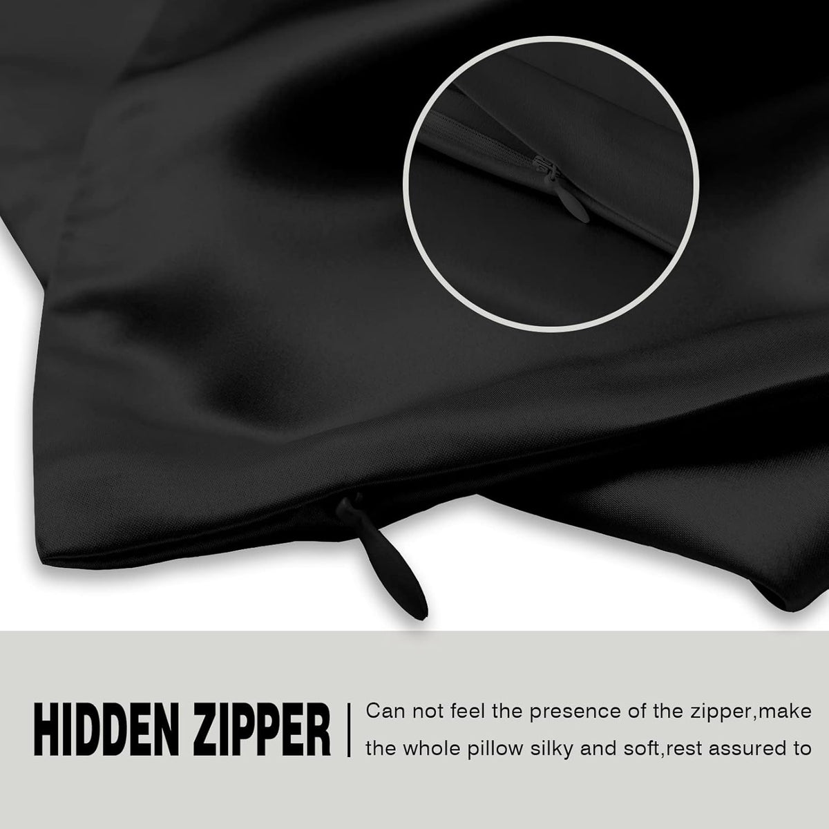 Silk Pillowcase for Hair and Skin,Soft,Breathable and Sliky 100% Standard Size Pillow Cases Set of 2,Both Sides Natural Mulberry Silk Pillowcases with Hidden Zipper(Standard Size 20"X 26",2pcs)