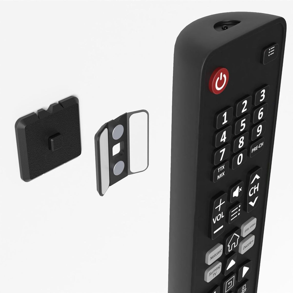 Magnetic Remote Control Holder – Wall-Mounted Organizer for TV, Air Conditioner & Electronic Remotes – Strong Magnetic Grip with Anti-Tilt & Drop Protection – Easy No-Drill Installation (Black)