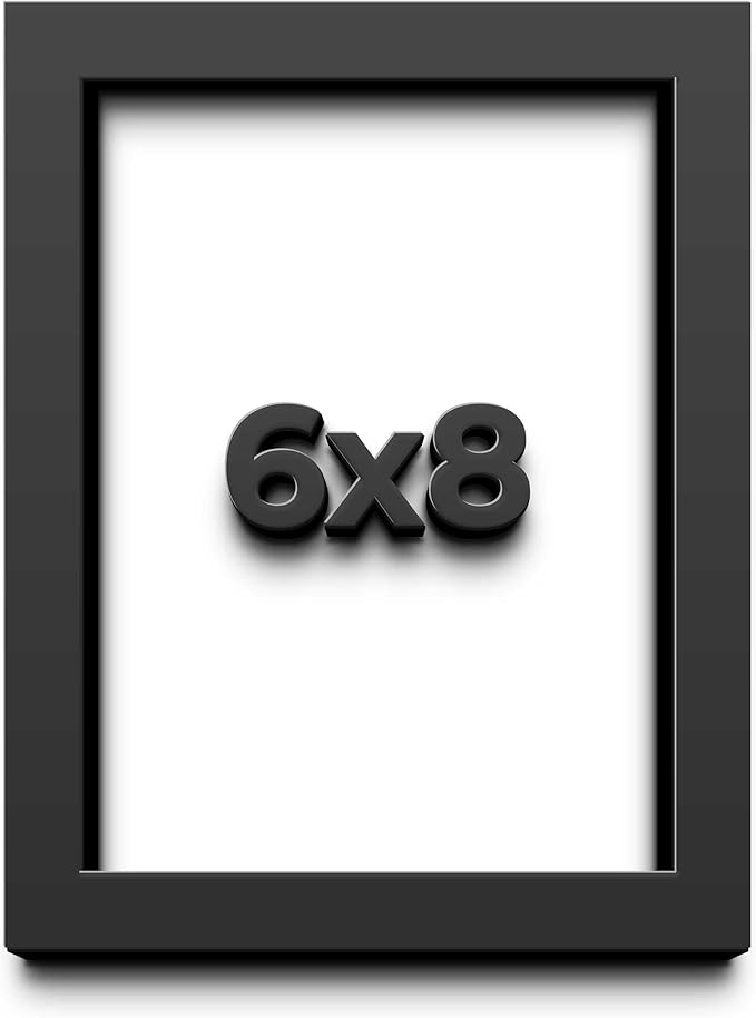 6x8 Shadow Box Frame Black | 1 Inch Deep Solid Wood Shadowbox Display Frame |