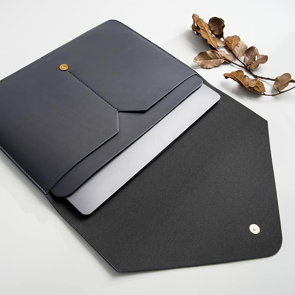 PU Leather Laptop Sleeve Compatible with New 14 inch MacBook Pro A2992 A2918 A2442,Old MacBook Pro Air 13, Surface Laptop 13.5, Thinkpad X1 Carbon 14 Set of 4PCS Color Dark Grey
