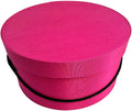 Sarah's Hat Boxes Classic Cerise Hat Box – 12.75" x 6.5" (Dia. x Ht.) Handmade in USA – Odorless Non-Toxic Adhesive, Cording Handle – Premium Storage for Hats & Accessories