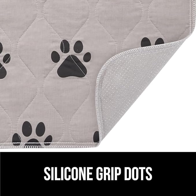 GORILLA GRIP Washable Puppy Pads, 40x26, Slip Resistant Dog Crate Mat, Waterproof Cloth Pee Pad for Training Puppies in Playpen, Reusable Pet Incontinence Blanket, Protects Sofa, Furniture, Floors