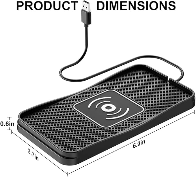Wireless Car Charger Pad for Toyota Avalon 2000-2022, Type-C/USB 20W Car Wireless Charger Non-Slip Phone Charging Pad Car Accessories,B 30cm Cable USB Plug