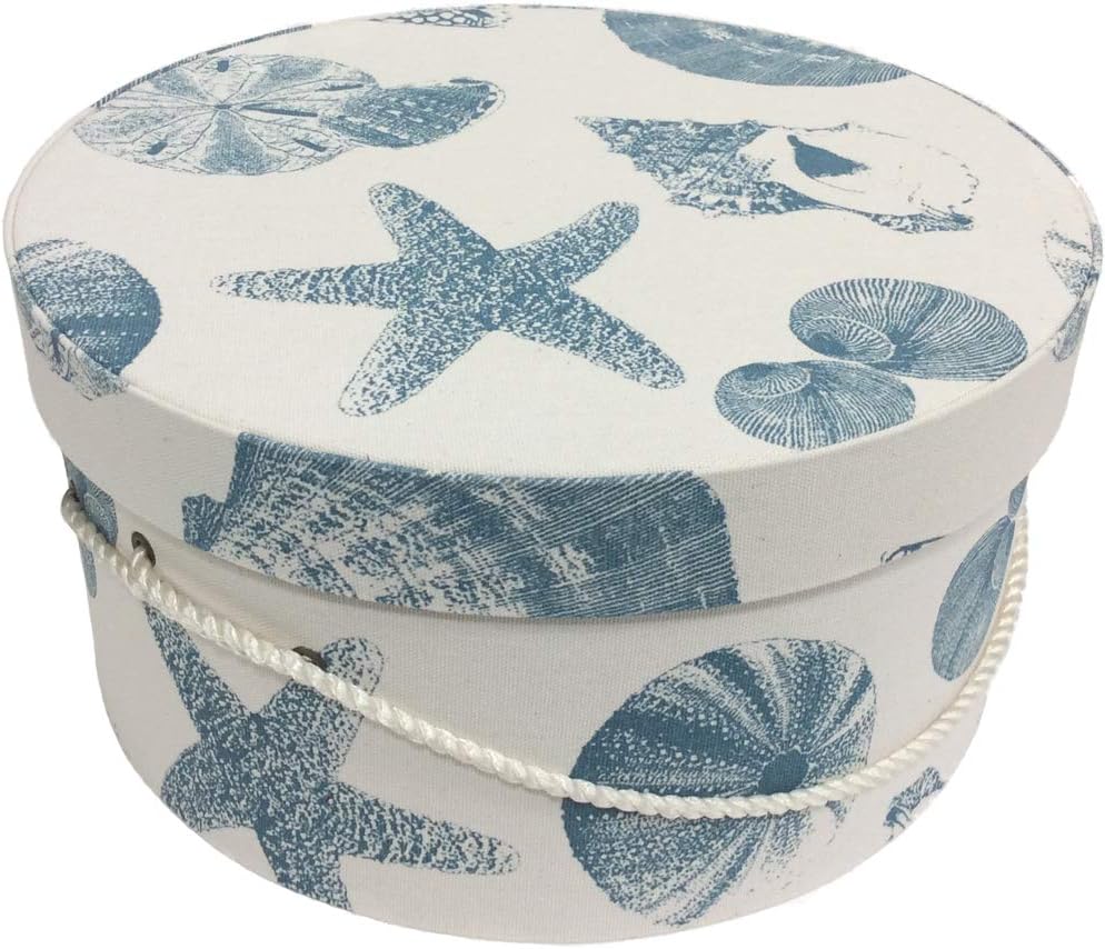 Sarah's Hat Boxes Classic Shells Hat Box – 16.75" x 8.5" (Dia. x Ht.) Handmade in USA – Odorless Non-Toxic Adhesive, Cording Handle – Premium Storage for Hats & Accessories