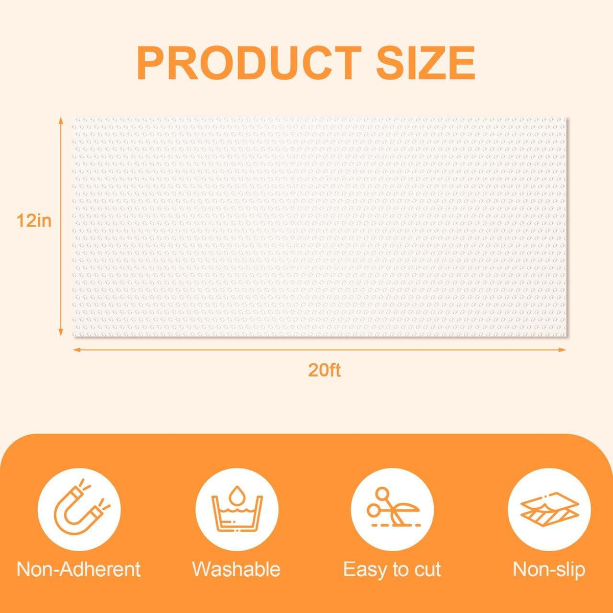 FEXIA Shelf Liner 12 Inch x 20 FT Clear Non Slip Waterproof Cabinet and Drawer Liner for Kitchen Cabinet Refrigerator Pantry Closet Durable Non Adhesive