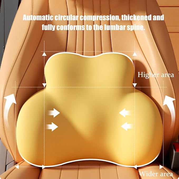 Car Lumbar Support Pillow for Audi Q5 Sportback 2021 2022 2023 Memory Foam Back Support Cushion Breathable Car Seat Lumbar Pad Accessories,Beige