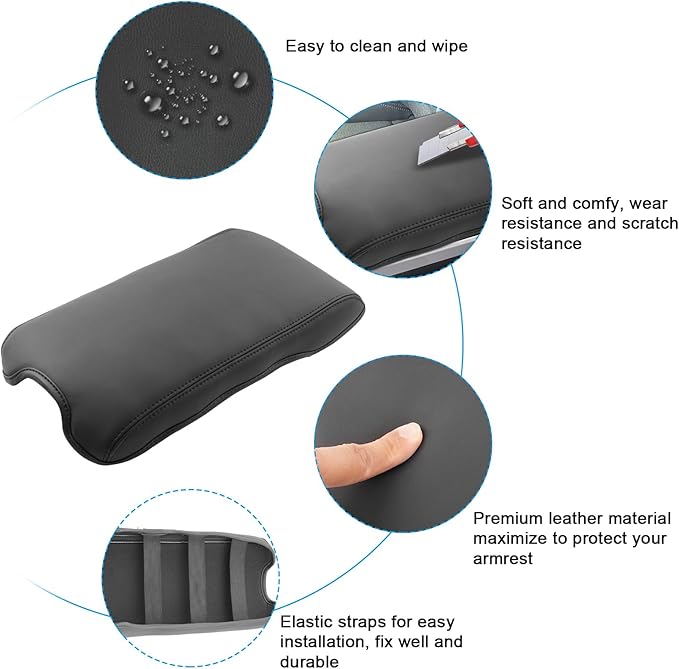 SXCY for 2025 2026 GMC Terrain Armrest Cover for 2025 2026 GMC Terrain Accessories 2025 2026 Terrain Center Console Cover 2025 Terrain Middle Console Cover (Thin Cover with Black Line)
