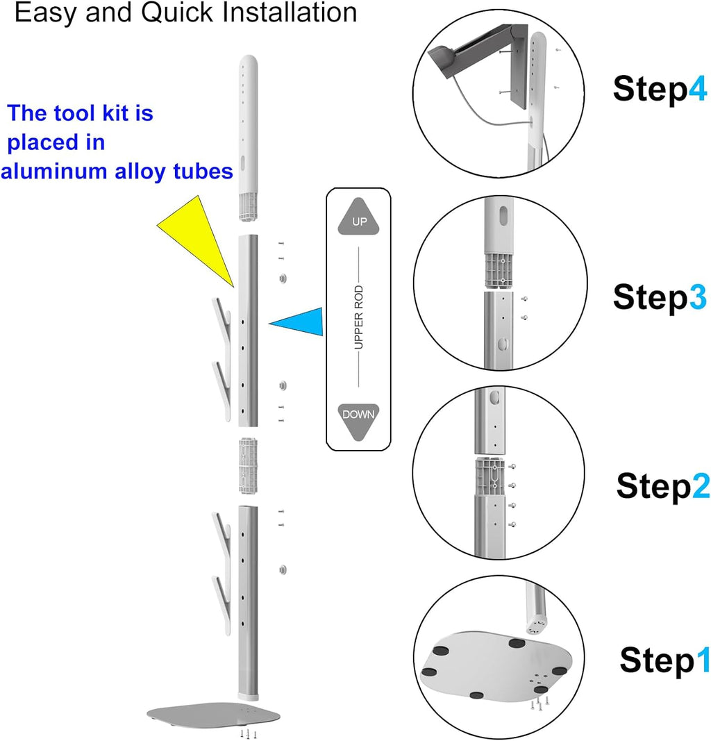 Foho Vacuum Stand Holder Docking Station Compatible for V7 V8 V10 V11 V12 V15 G5 SV21 SV18, Aluminum Storage Bracket Stand Compatible for Handheld Cordless Vacuum Cleaners