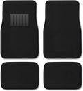 CarsCover Premium Vehicle Mats 4-Piece with Vinyl Heel Pad, Black Carpet Driver Passenger and Rear Floor Mats