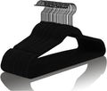 MIZGI Premium Velvet Hangers (60 Pack) Heavy Duty - Non Slip Felt Hangers- Velvet Suit Hanger Black - Black Coated Hooks,Space Saving Clothes Hangers