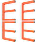 Ultrawall Lumber Storage Rack Wall Mount Wood Storage Racks, Metal Wood Organizer Racks for Shed, Workshop, Garage, Holds Up 220 LBS Per Level (Pack of 4, Orange)