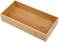 Bamboo Drawer Organizer - Kitchen Utensil Organizer Silverware Tray Cutlery Holder，Office Desk Supplies and Accessories (12x5.9x2.6 inch)