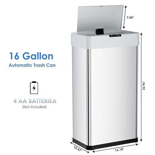 AthLike Sensor Trash Can, Touchless Motion Sensor Trash Bin, Smart Automatic
