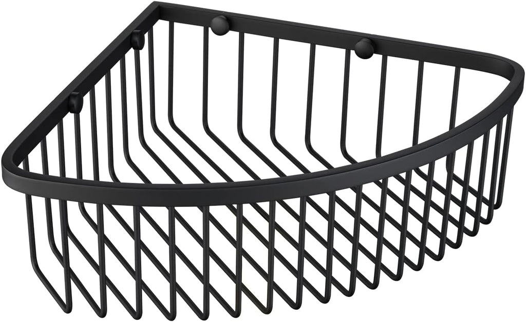 Bathroom Shower Caddy Corner Shelf Basket, Ultra Sturdy Rust-Proof Stainless Steel Shelf Organizer, Wall Mounted Storage Rack, Matte Black