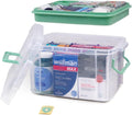 DOUKE 15qt Clear Medicine Organizer Storage Box with Handle, Plastic Empty First Aid Box with Tray, Multipurpose Medical Storage Container, Medication Organizer Chest for Home, Baby, Elderly, Dorm