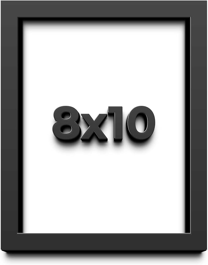 8x10 Shadow Box Frame Black | 1 Inch Deep Solid Wood Shadowbox Display Frame |