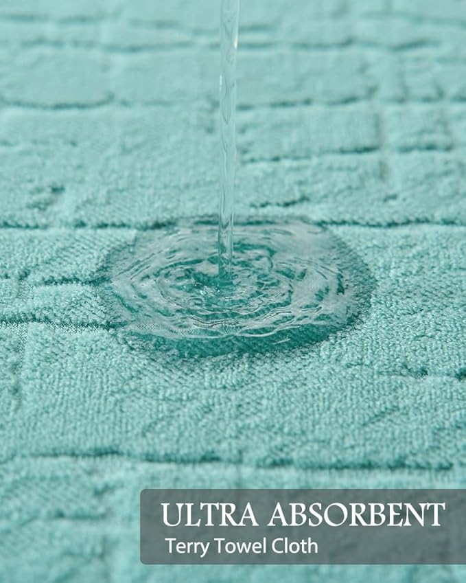 AMOAMI-Bath Mat-Absorbent Quick Dry Bathroom Floor Mats-Washable Rubber Backing Bath Mats for Bathroom Rugs Fit Under Door-Bath Rug for in Front of Sink Bathtub Shower Room, Lake 17''x24''