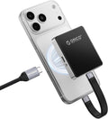 ORICO 10Gbps Magnetic M.2 NVMe SSD Enclosure with PD100W Charging Port 4K ProRes Recording Max 2TB for iPhone 17/16/15 Pro/Pro Max/Plus Support SSD Size 2230/2242 B+M M-Key Diskless AP42P (Black)