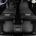 Car Floor Mats for 99% Cars, Trucks and SUVs Full Coverage Pads Protection Non-Slip Leather Floor Liners (Black/Beige)