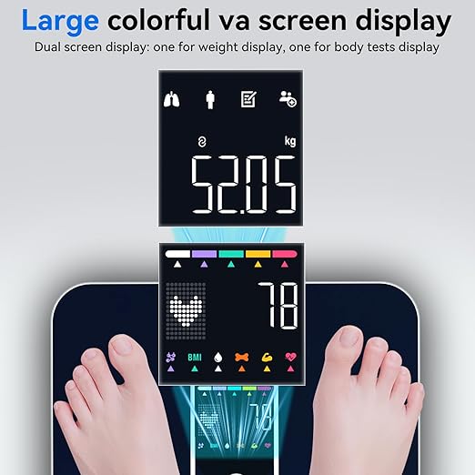 Smart Scale with BMI Body Fat Muscle Mass Digital Bathroom Weight Scale with