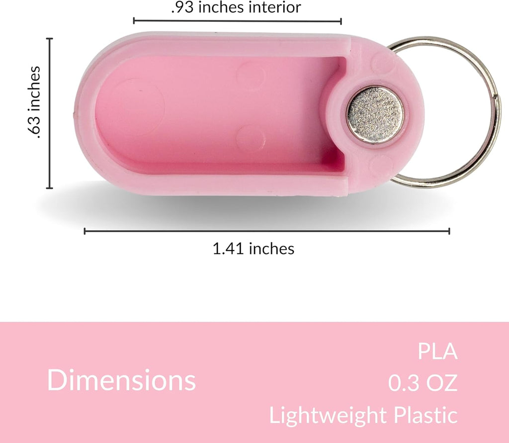 Keychain Pill Holder: Micro-Sized & Lightweight | Enhanced Strength with Stronger Magnets | Portable Daily Medication Storage (Summer 3 Pack)