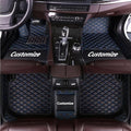 Custom Making Car Floor Mats Compatible for 2000-2025 All Mode Sedan SUV Sports Car Full Coverage Cute Pads Protection Non-Slip Leather Floor Liners (Black Blue Line)